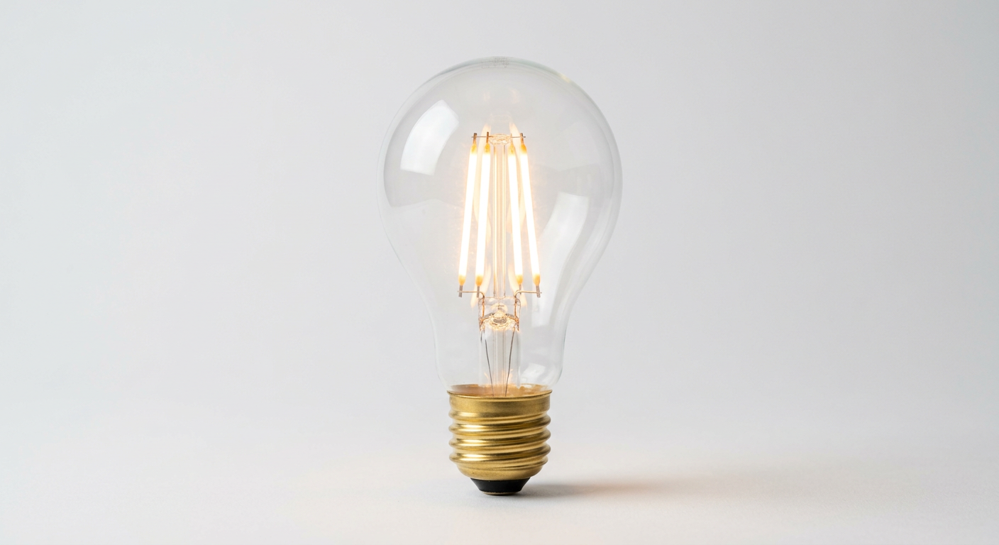 Odessa LED Solutions A19 LED bulb with clear glass, product shot