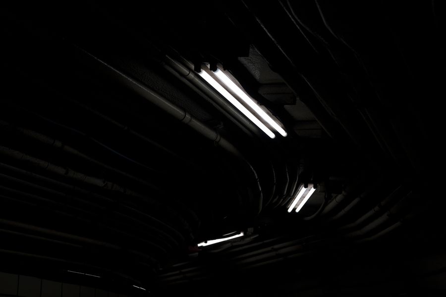 Type A T8 LED tube, installed in an office ceiling fixture